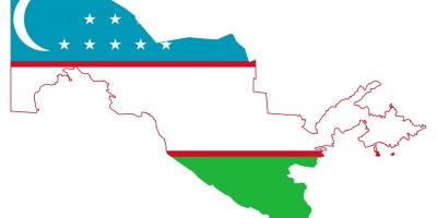 Ramani ya Uzbekistan bendera 