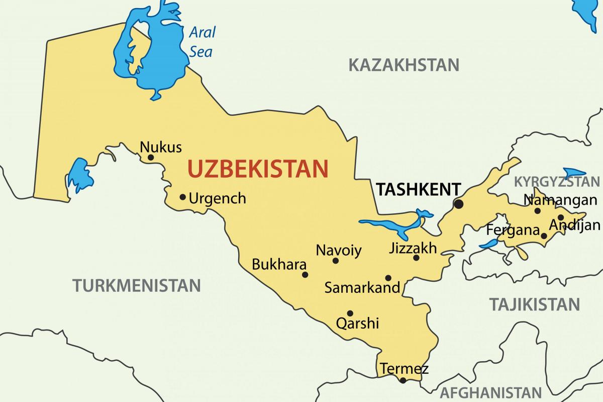 mji mkuu wa Uzbekistan ramani