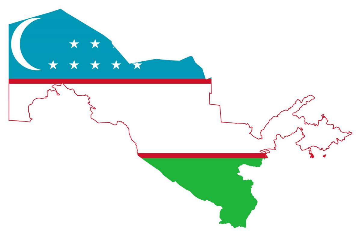 ramani ya Uzbekistan bendera 