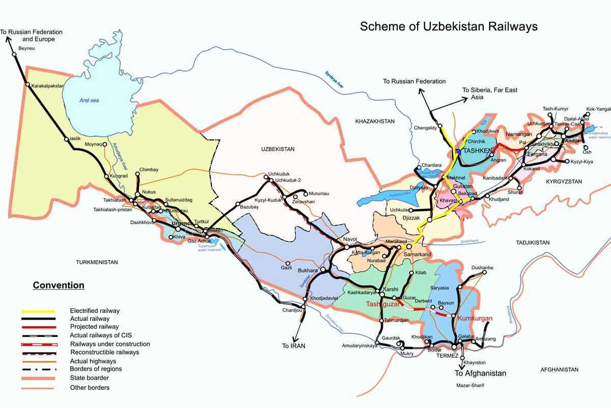 Uzbekistan reli ya ramani
